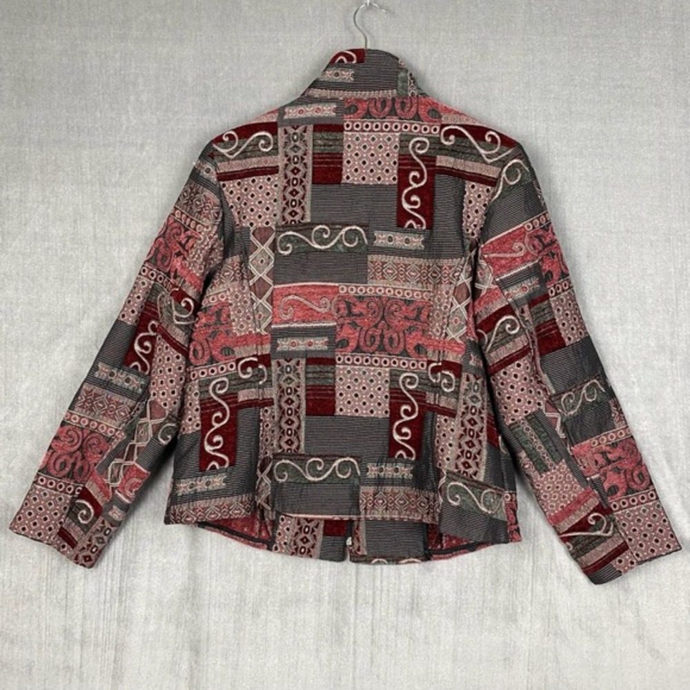 Tapestry Jacket Womens 1x Patchwork Pattern Zip M… - image 2